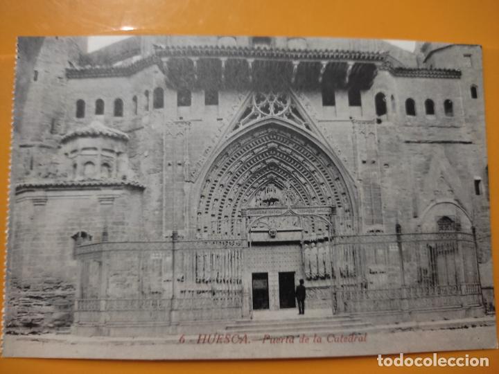 Postales: HUESCA CATEDRAL PUERTA ARRIBAS 6 - Foto 1