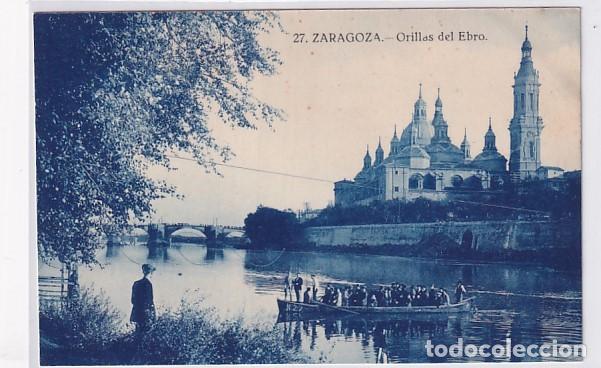 Postales: 27 Zaragoza Orillas del Ebro Sin circular. - Foto 1