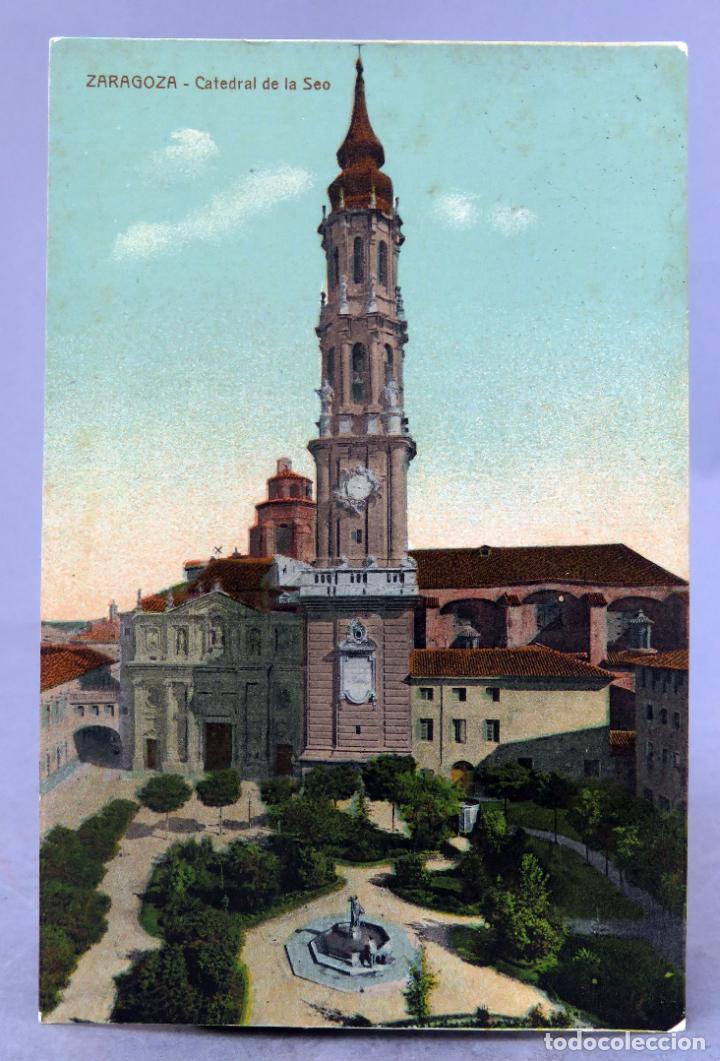 Postales: Postal Zaragoza Catedral de la Seo sin editor sin circular - Foto 1