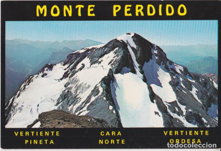 Postales: ARAG&Oacute;N, MONTE PERDIDO 3.355m. - FOTO PE&Ntilde;ARROYA N&ordm;709 - ESCRITA