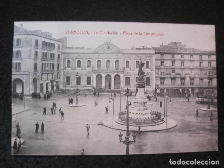 Postcards: ZARAGOZA-LA DIPUTACION Y PLAZA DE LA CONSTITUCION-POSTAL ANTIGUA-(84.344)