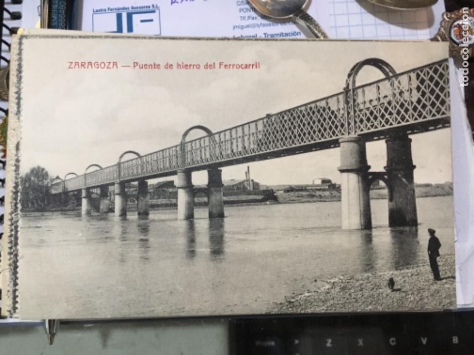 Postales: Zaragoza. Puente de hierro del ferrocarril - Foto 1