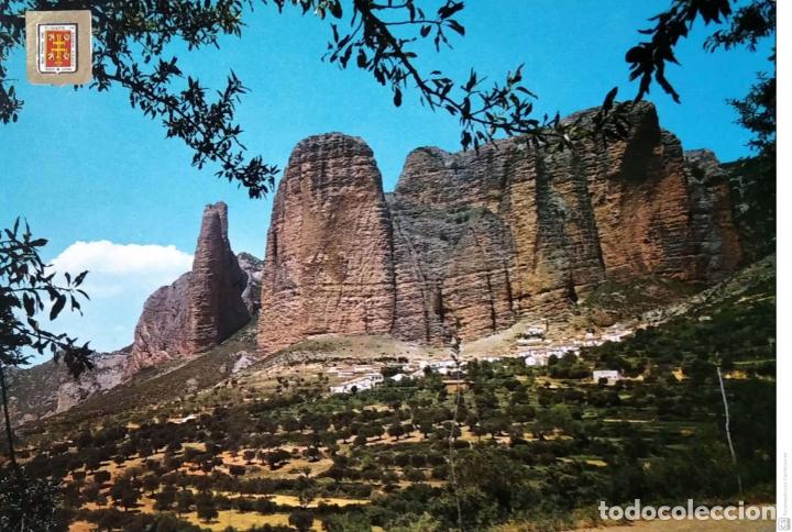Postkarten: Riglos. 1671 Vista general y Los Mallos. Escudo de Oro. Nueva. Color