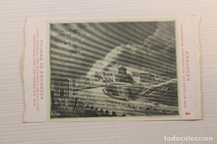 Postcards: POSTAL RUINAS DE ZARAGOZA, VISTA GENERAL DEL CONVENTO DE SAN JOS&Eacute; INCENDIADO POR LOS FRANCESES