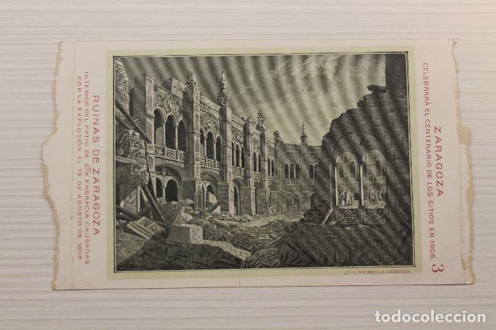 Postcards: POSTAL RUINAS DE ZARAGOZA, INTERIOR DEL PATIO DE SANTA ENGRACIA, CAUSADAS POR LA EXPLOSI&Oacute;N EL 13 DE