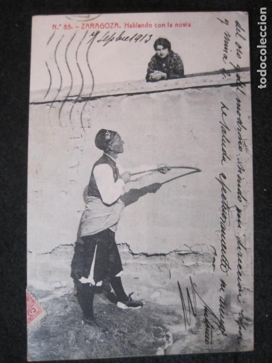 Postcards: ZARAGOZA-HABLANDO CON LA NOVIA-85-THOMAS-POSTAL ANTIGUA-(86.420)