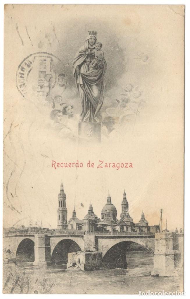 Postales: RECUERDO DE ZARAGOZA - circulada en 1920 - Foto 1