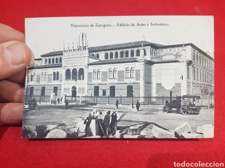 Postales: Postal exposici&oacute;n de Zaragoza edificio de artes a&ntilde;o 1908 hispano-francesa - Foto 1
