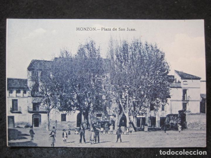 MONZON-PLAZA DE SAN JUAN-POSTAL ANTIGUA-(86.467) (Postales - España - Aragón Antigua (hasta 1939))