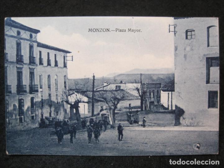 MONZON-PLAZA MAYOR-POSTAL ANTIGUA-(86.468) (Postales - España - Aragón Antigua (hasta 1939))
