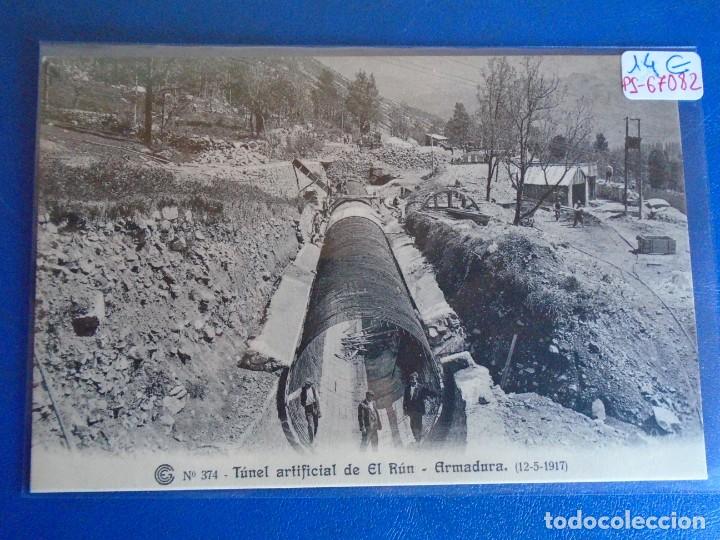 Postales: (PS-67082)CATALANA DE GAS Y ELECTRICIDAD N&ordm;374-TUNEL ARTIFICIAL DE EL RUN.ARMADURA