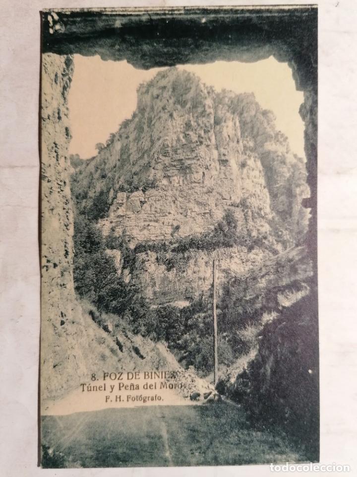 Postales: POSTAL FOZ DE BINIES, TUNEL Y PE&Ntilde;A DEL MORO, FOTOGRAFO F.H. N&ordm; 8 SIN CIRCULAR