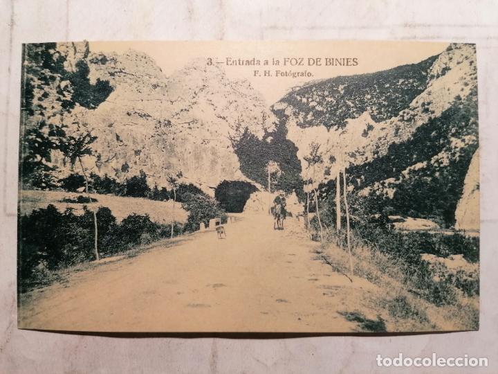 Postales: POSTAL ENTRADA A LA FOZ DE BINIES, N&ordm; 3, FOTOGRAFO F.H., SIN CIRCULAR