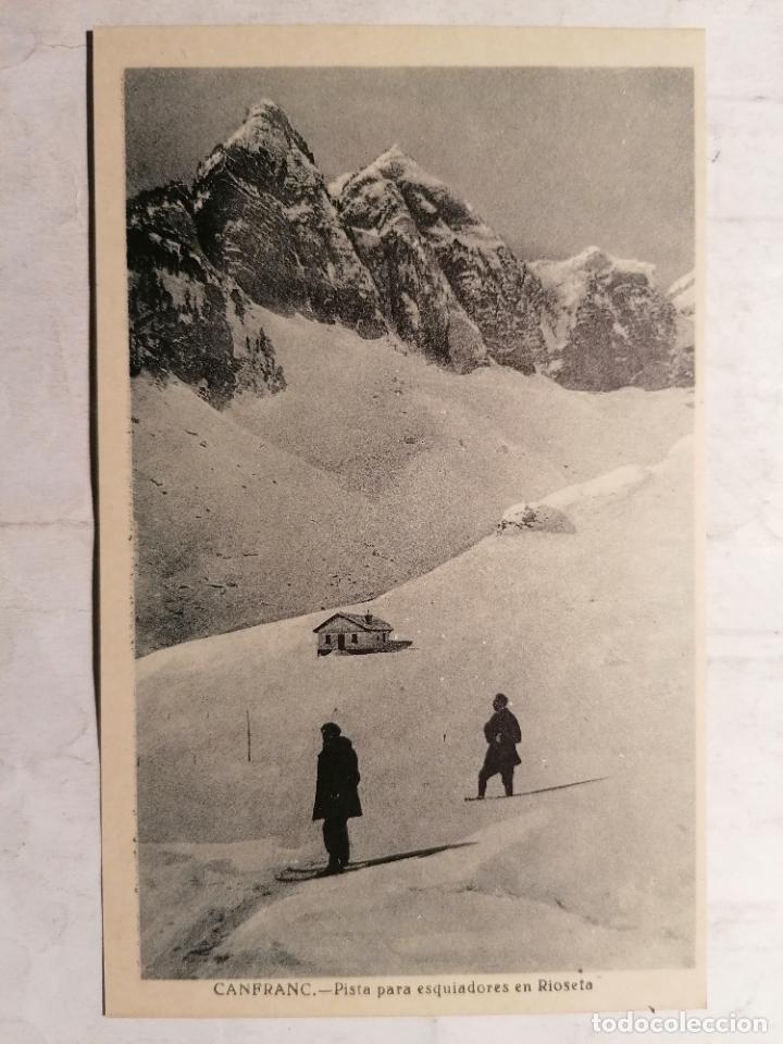 Postales: POSTAL CANFRANC, PISTA PARA ESQUIADORES EN RIOSETA, SIN CIRCULAR