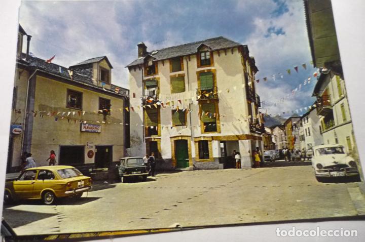 Postales: postal panticosa.-pl.mayor y calle s.miguel coches