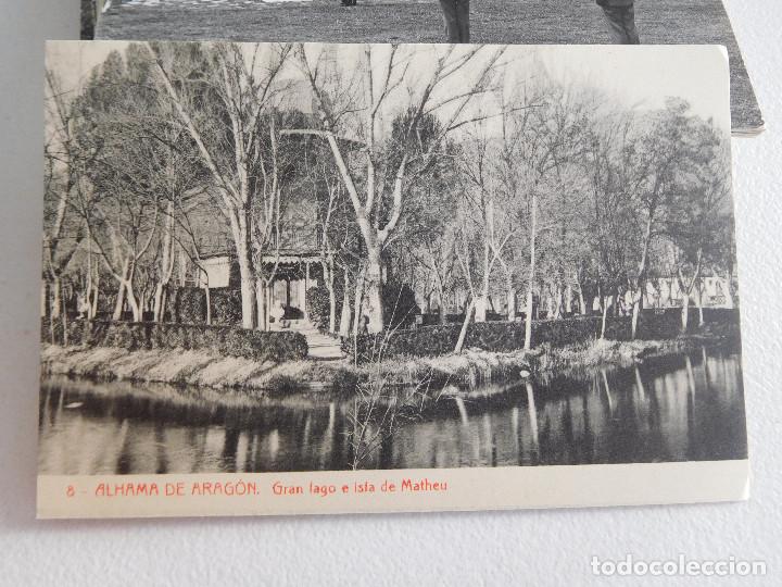 Postales: Alhama de Arag&oacute;n. 8. Gran lago e isla de Matheu. Thomas. Sin circular - Foto 1