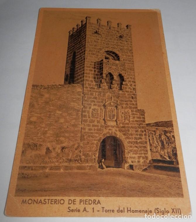 Postales: TARJETA POSTAL-MONASTERIO DE PIEDRA-SERIE A. 1- TORRE DEL HOMENAJE(SIGLO XII)