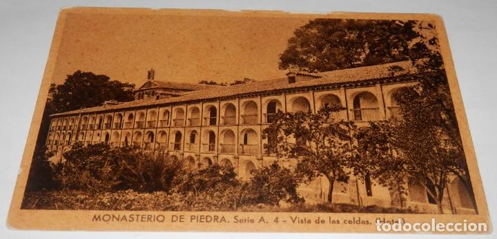 Postales: TARJETA POSTAL-MONASTERIO DE PIEDRA-SERIE A.4-VISTA DE LAS CELDAS (HOTEL)