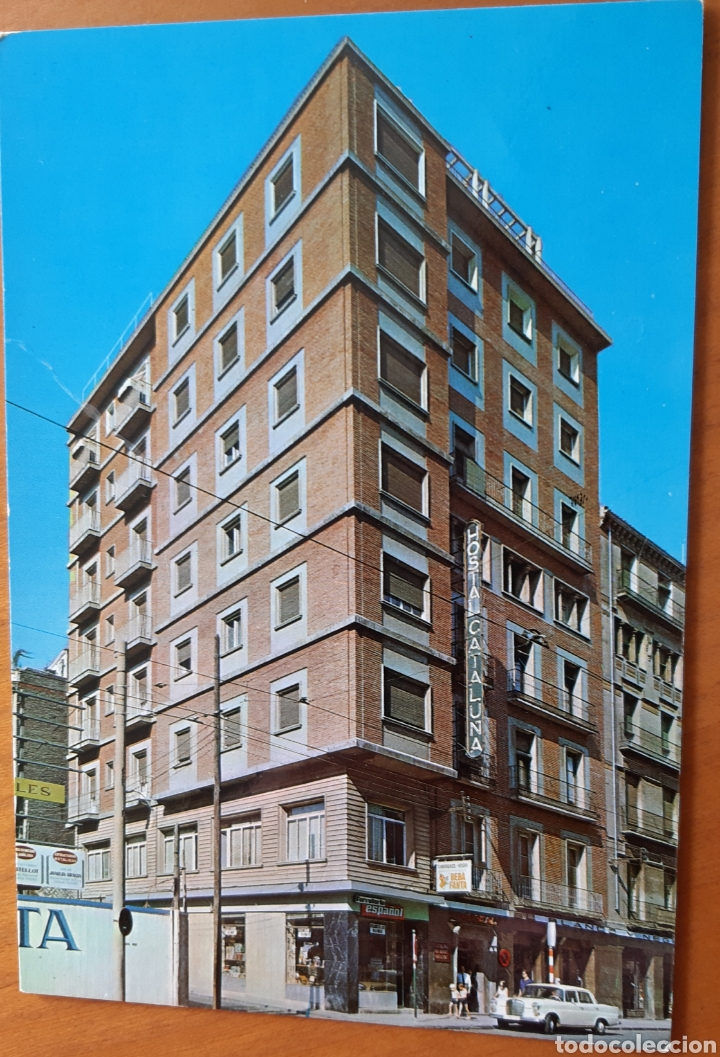 Postales: Postal Zaragoza, Hostal Catalu&ntilde;a. Sin circular. - Foto 1