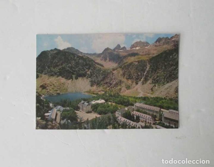 Postales: POSTAL DEL BALNEARIO DE PANTICOSA - VISTA GENERAL, AL FONDO MACIZO DE ARG&Uuml;ALES Y GARMO NEGRO