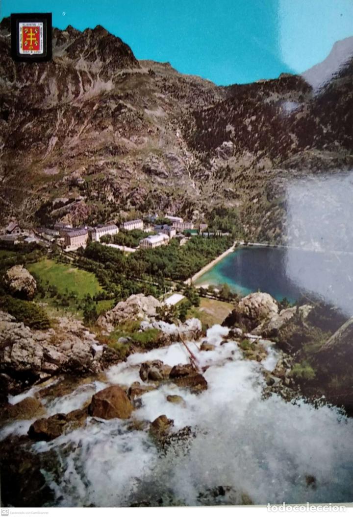 Postales: Balneario de Panticosa. 1652 Vista general. Escudo de Oro. Nueva. Color