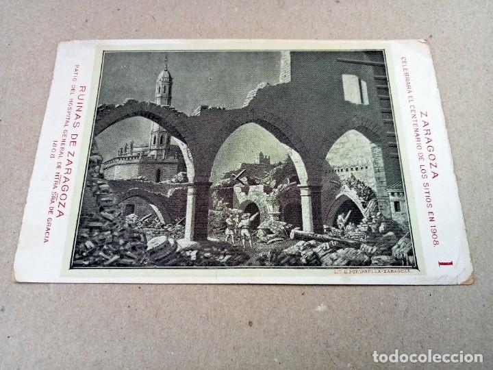 Postales: Zaragoza , centenario sitios 1908 , ruinas de Zaragoza - Foto 1