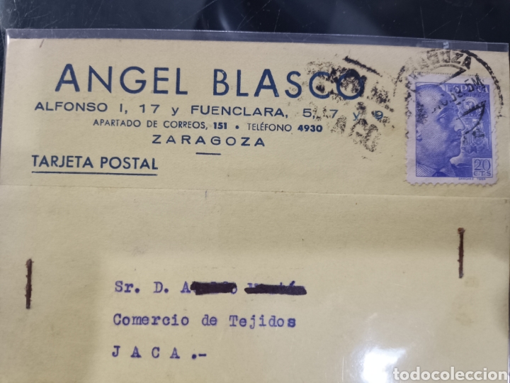 Postales: &Aacute;ngel Blasco Zaragoza 1939 - Foto 1