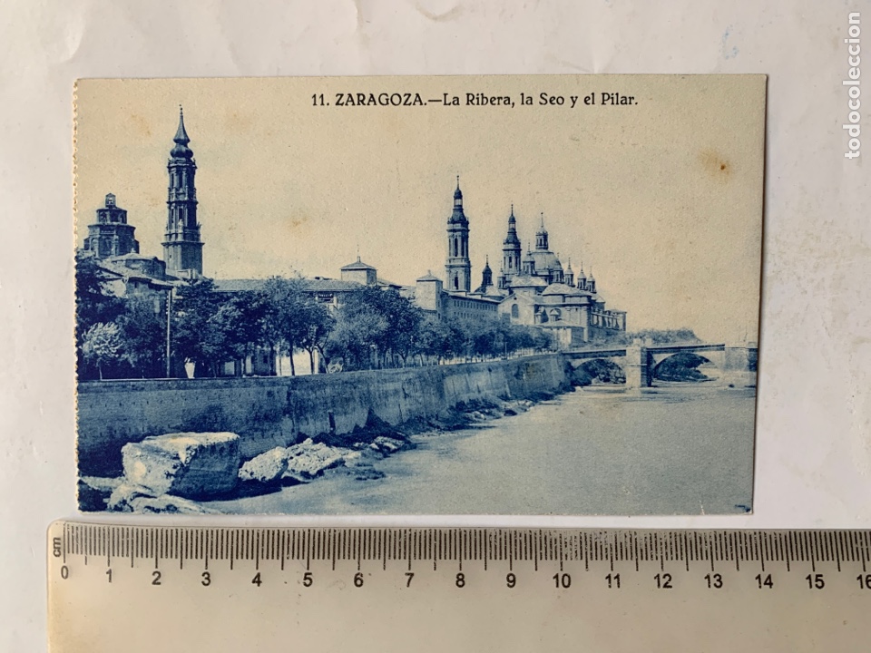Postales: POSTAL. ZARAGOZA. LA RIBERA, LA SEO Y EL PILAR. - Foto 1