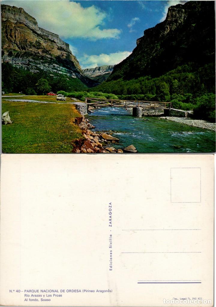 Postales: Parque Nacional de Ordesa (Huesca) - R&iacute;o Arazas y Las Proas - Ed. Sicilia n&ordm; 40 - 150x105mm. aprox