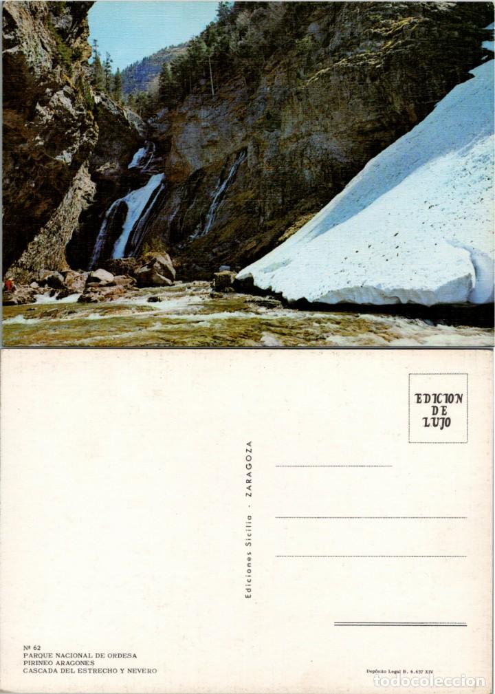 Postales: Parque Nacional de Ordesa (Huesca) - Cascada del Estrecho y Ne- Ed. Sicilia n&ordm; 62 - 150x105mm. aprox