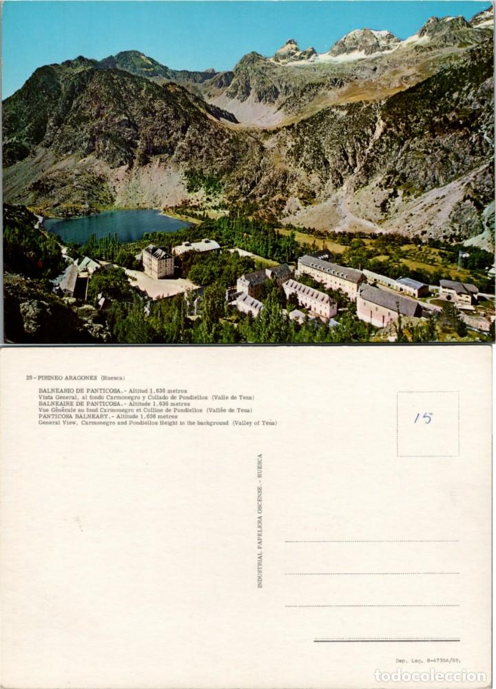 Postales: Balneario de Panticosa (Huesca) - Vista general, al fondo - Ind. Oscense n&ordm; 29 - 150x105mm. aprox.