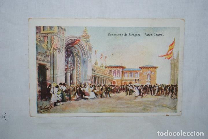 Postales: EXPOSICION DE ZARAGOZA 1908 . PASEO CENTRAL . - Foto 1