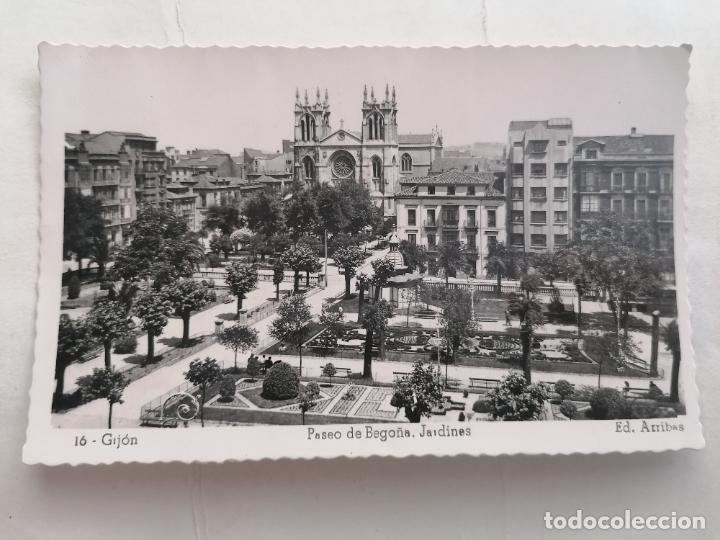 Cartes Postales: POSTAL GIJON, PASEO DE BEGO&Ntilde;A, JARDINES, EDICIONES ARRIBAS