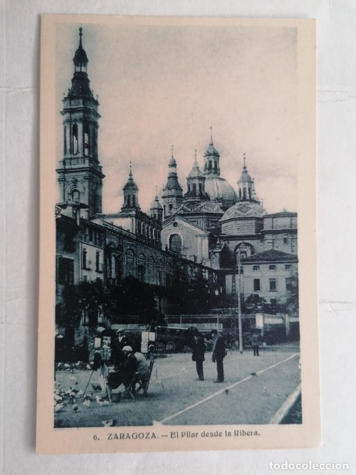 Postales: POSTAL ZARAGOZA, EL PILAR DESDE LA RIBERA - Foto 1
