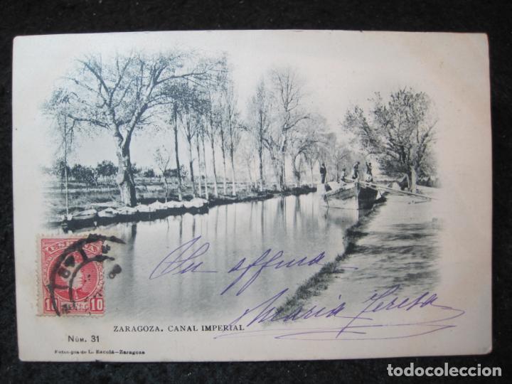 Postcards: ZARAGOZA-CANAL IMPERIAL-151-L.ESCOLA-REVERSO SIN DIVIDIR-POSTAL ANTIGUA-(94.561)