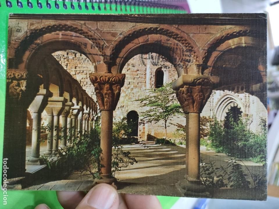 Cartes Postales: Postal SAN JUAN DE LA PE&Ntilde;A Pirineo Aragon&eacute;s Altitud 1222 m. Claustro Rom&aacute;nico siglo XI En el Centro
