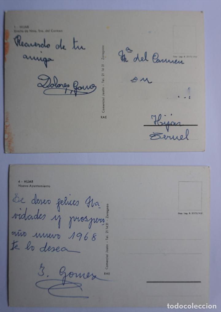 Postales: Hijar (Teruel), 2 postales usadas del a&ntilde;o 1968 - Foto 2