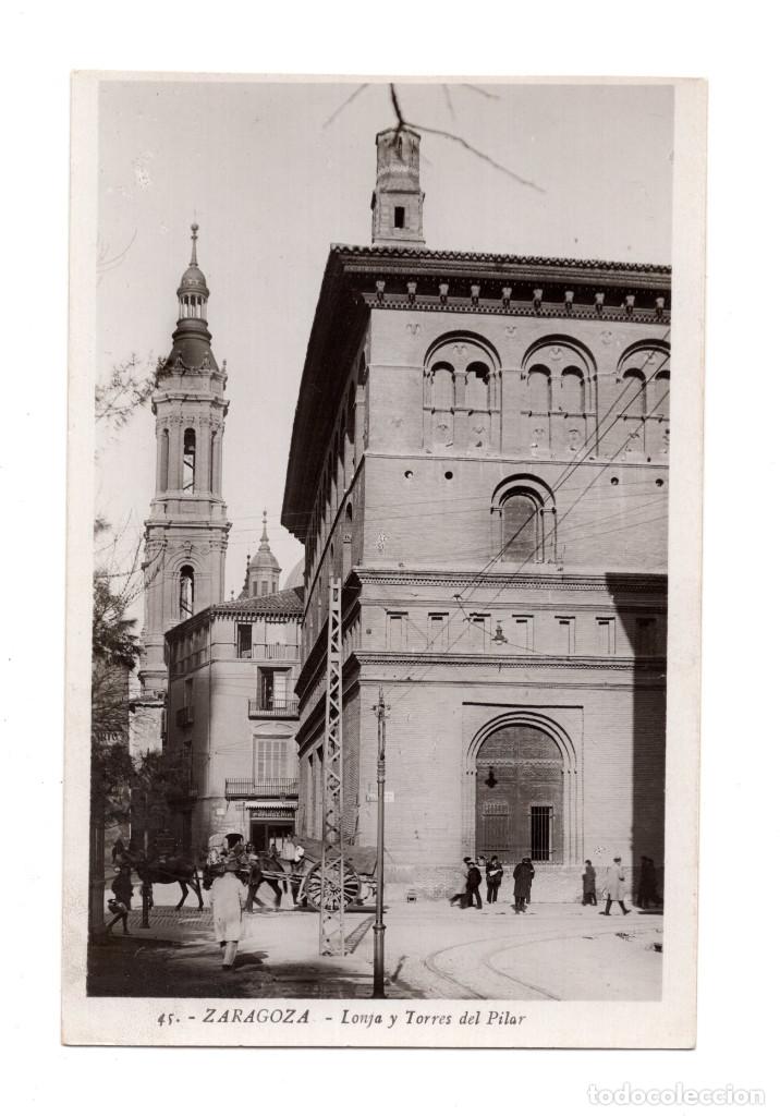 Postales: ZARAGOZA.- LONJA Y TORRE DEL PILAR. - Foto 1