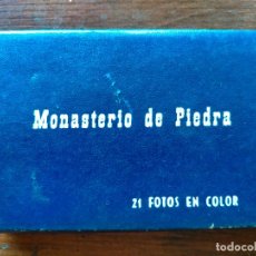 Postales: LOTE FOTOGRAFÍAS ALBUM VISTAS MONASTERIO DE PIEDRA ZARAGOZA CATEDRAL COLOR TARJETA POSTAL ANTIGUA. Lote 363061255