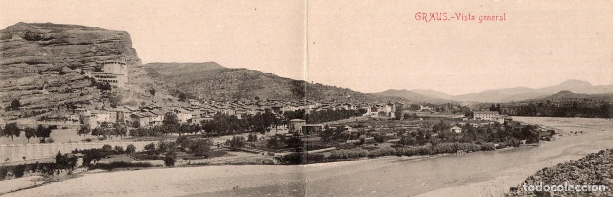 Postales: GRAUS. VISTA GENERAL. POSTAL DOBLE - Foto 1