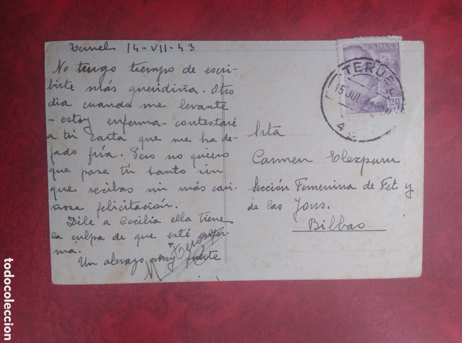 Postales: TERUEL, LOS ARCOS. Sin editor 1943 - Foto 2