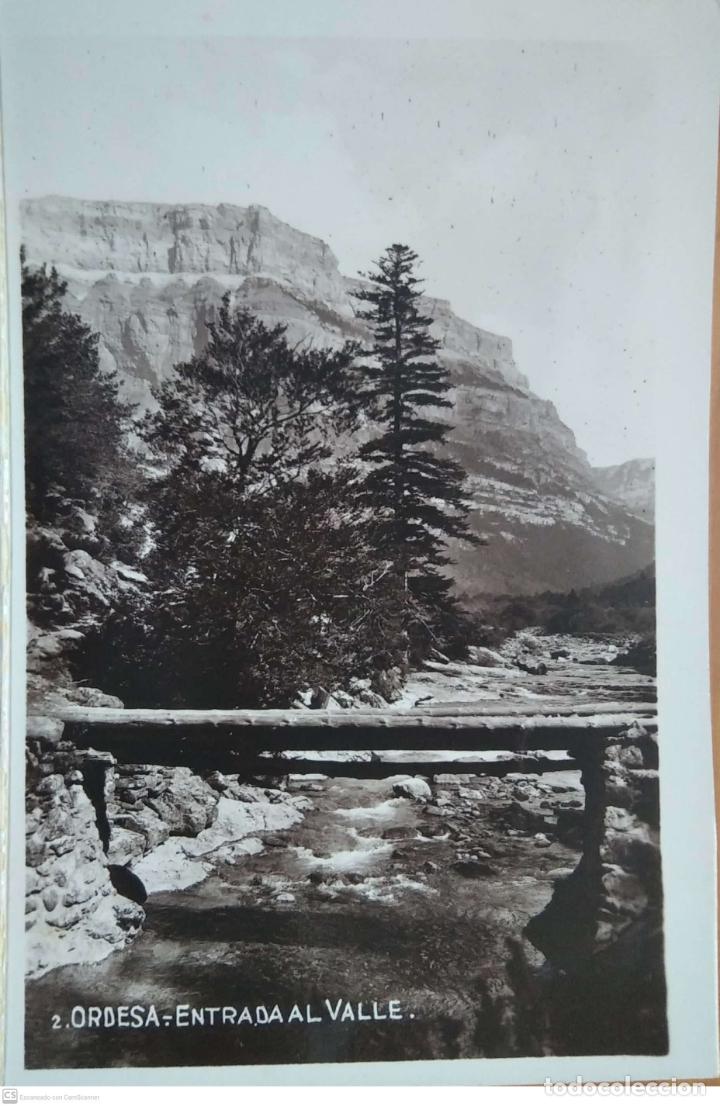Postales: Ordesa. 2 Entrada al Valle. Regtor. Nueva. ,. Dorso con se&ntilde;ales de haber estado pegada.