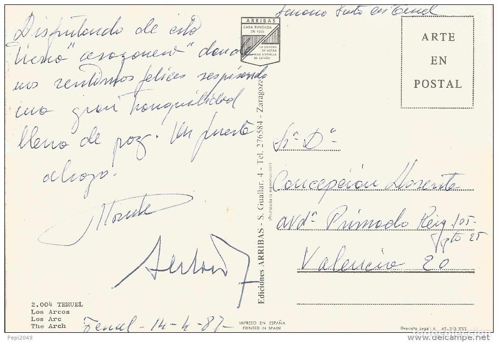 Postales: :::: A291 - POSTAL - TERUEL - LOS ARCOS - Foto 2