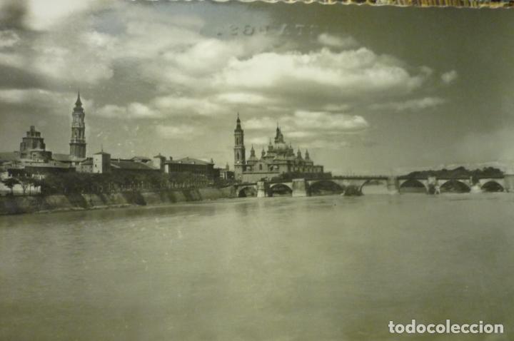 Postales: POSTAL ZARAGOZA.-RIO EBRO PUENTE PIEDRA- CIRCULADA