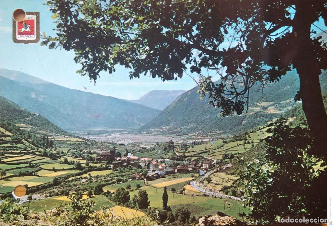 Postales: Valle de Broto. 433 Vista panor&aacute;mica. Escudo de Oro. Nueva. Color. Ver foto por agujeros de taladro