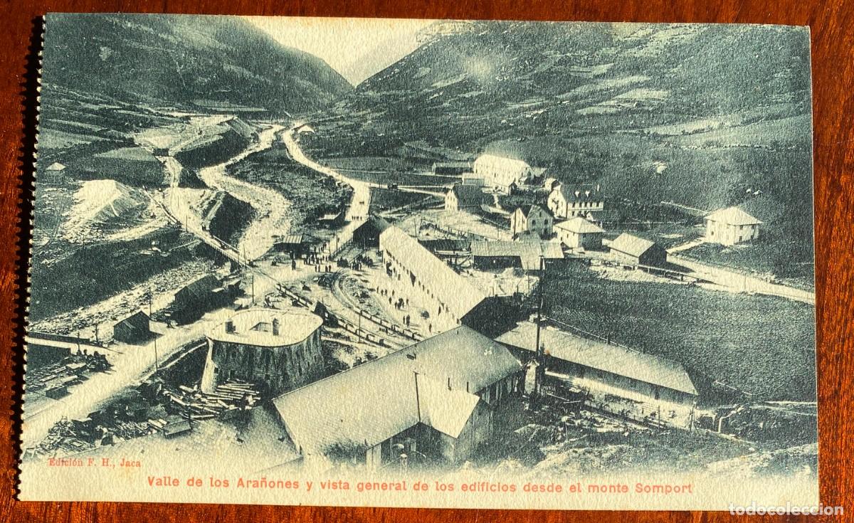 Postales: POSTAL DEL VALLE DE LOS ARA&Ntilde;ONES Y VISTA GENERAL DE LOS EDIFICIOS DESDE EL MONTE SOMPORT, HUESCA, ED - Foto 1