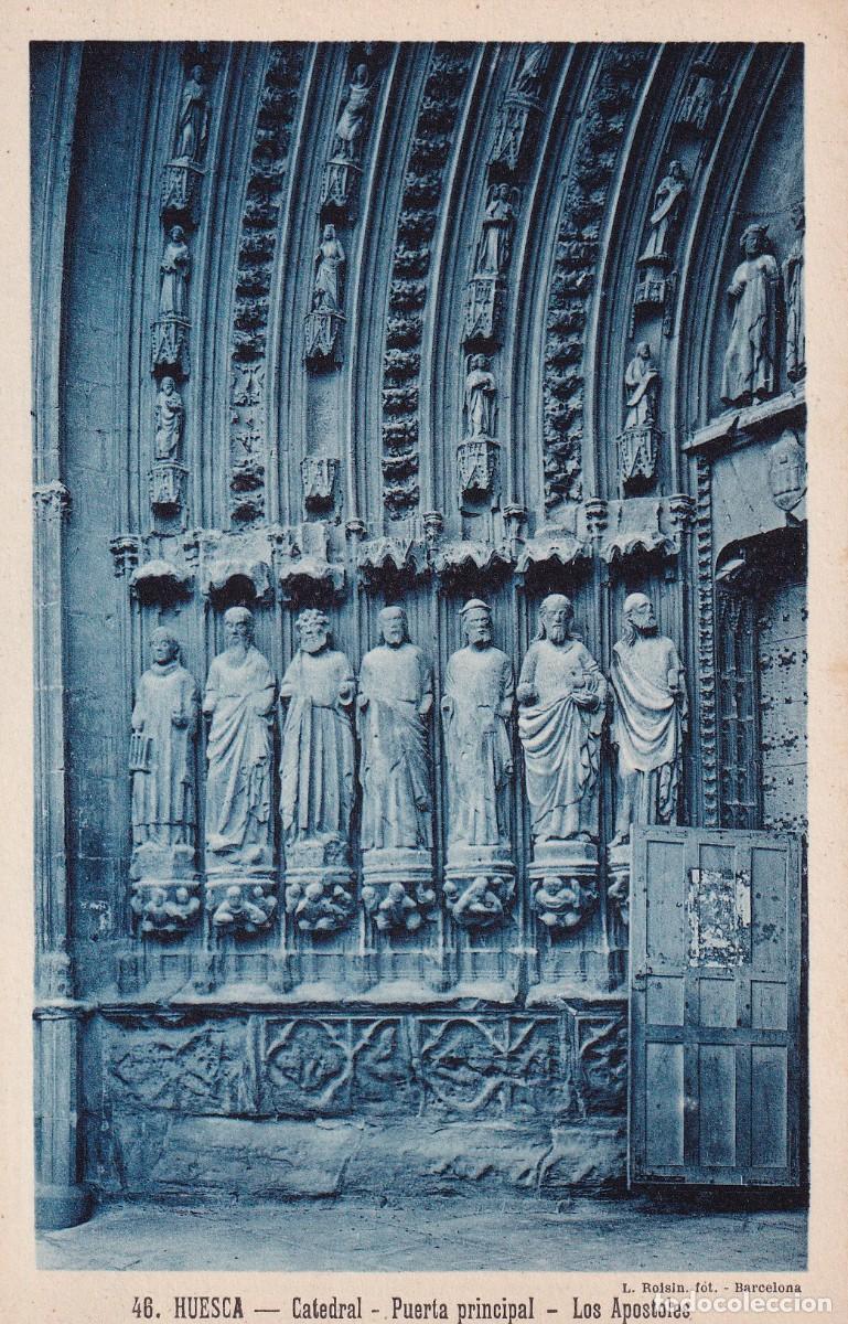 Postales: HUESCA - CATEDRAL. PUERTA PRINCIPAL - Foto 1