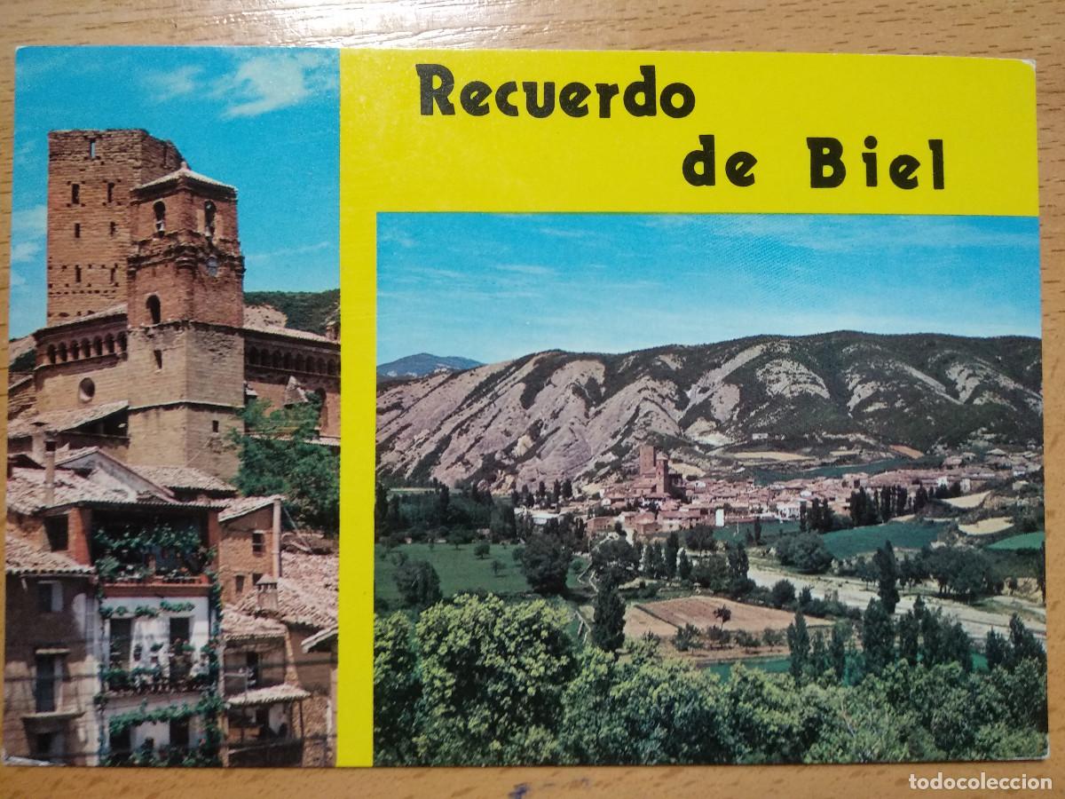 Postales: BIEL. ZARAGOZA. VISTA GENERAL E IGLESIA. - Foto 1