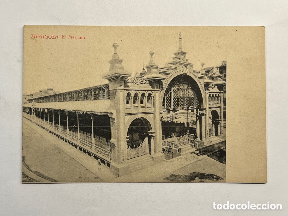 Postales: ZARAGOZA Postal El Mercado. Edic. Thomas (h.1920?) S/C - Foto 1