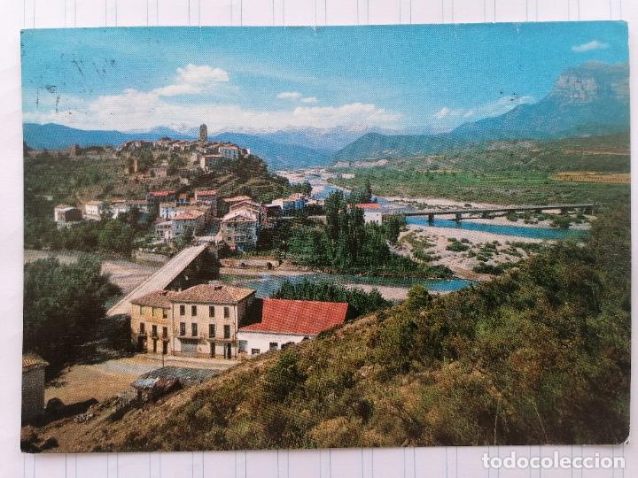 Postales: POSTAL AINSA, VISTA GENERAL Y CONFLUENCIA DE LOS RIOS ARA Y CINCA